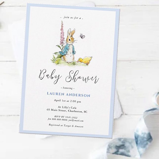 Watercolor Peter Rabbit  Baby Boy Shower  Invitation (Creator Uploaded)
