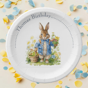 Watercolor Peter Rabbit Birthday Paper Plates