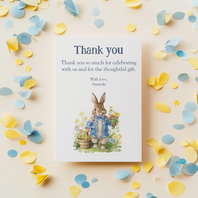 Watercolor Peter Rabbit Birthday Thank You Card (Creator Uploaded)