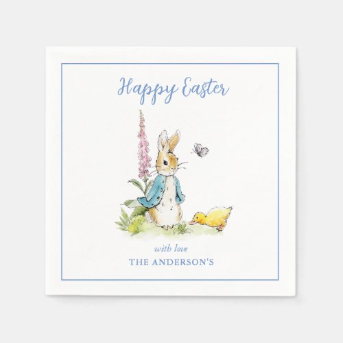 Watercolor Peter Rabbit Happy Easter Brunch  Napkins