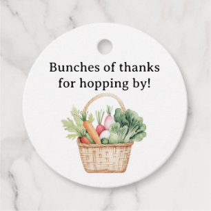 Watercolor Peter Rabbit Veggie Basket Baby Shower Favor Tags
