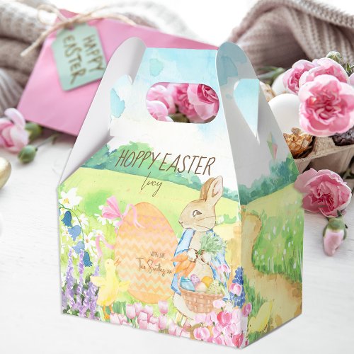 Watercolor Peter the Rabbit Easter Egg Hunt Brunch Favor Boxes