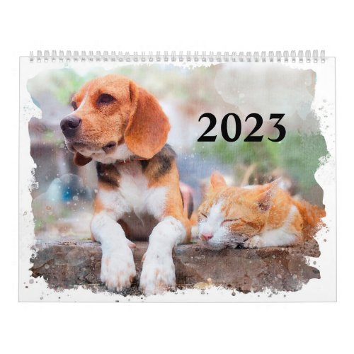Watercolor Pets Calendar Dogs Cats Birds  More