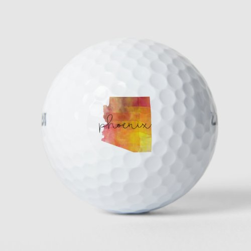 Watercolor Phoenix Arizona Golf Balls