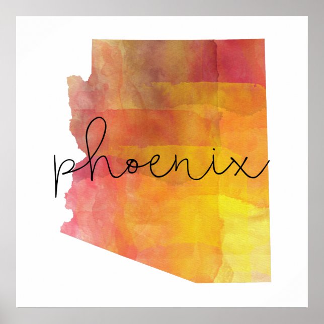 Watercolor Phoenix Arizona Poster (Front)