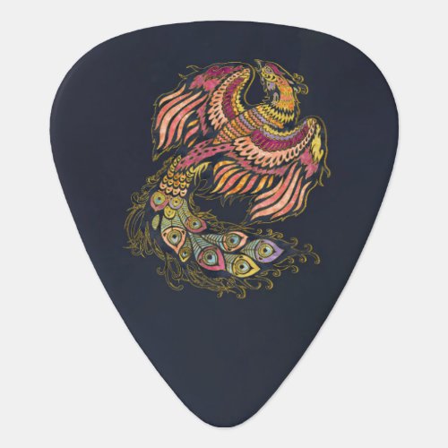 Watercolor Phoenix bird Guitar Pick