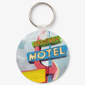 Watercolor Phoenix Motel Keychain