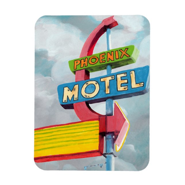 Watercolor Phoenix Motel Magnet (Vertical)