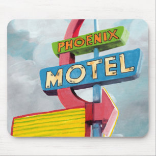 Watercolor Phoenix Motel Mouse Pad