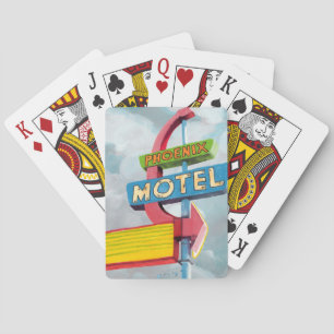 Watercolor Phoenix Motel Poker Cards