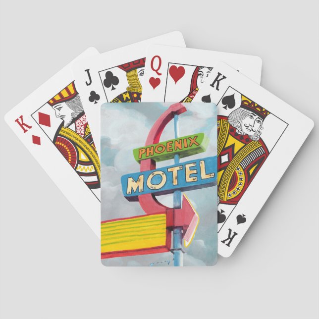 Watercolor Phoenix Motel Poker Cards (Back)