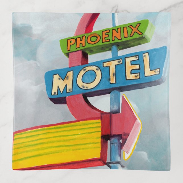 Watercolor Phoenix Motel Trinket Tray (Front)