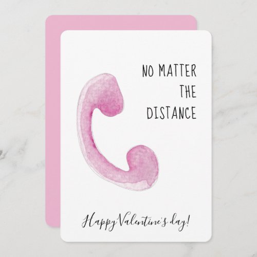 Watercolor Phone Pandemic Valentines day Holiday Card