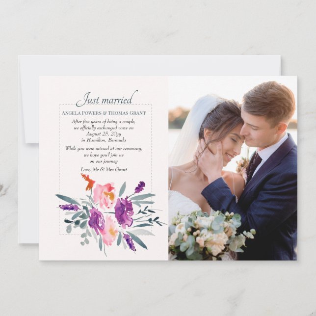 Watercolor Photo Announcement (Front)