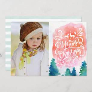 Watercolor Photo Christmas Card