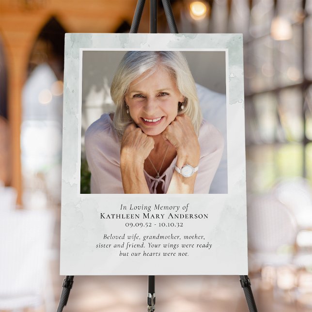 Watercolor Photo Funeral Memorial Board (Creator Uploaded)
