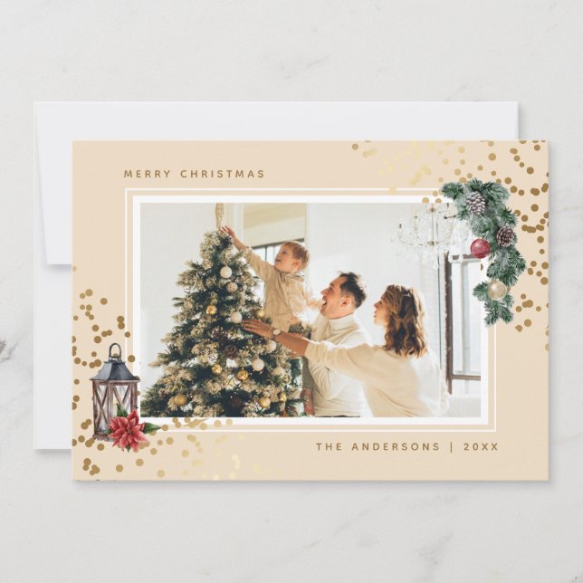 Watercolor Photo Merry Christmas Cards (Front)