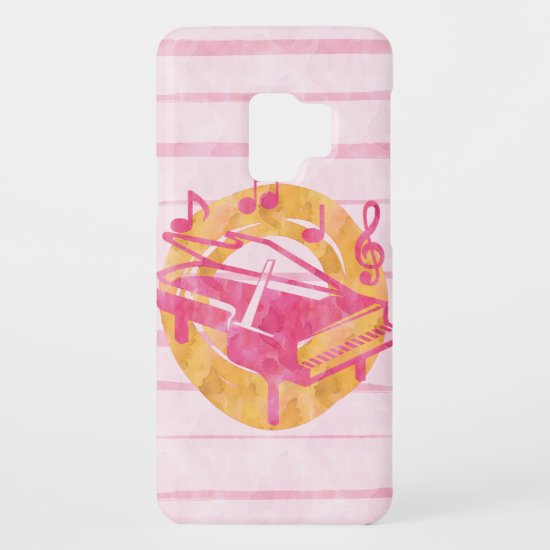 Watercolor piano and musical notes Case-Mate samsung galaxy s9 case