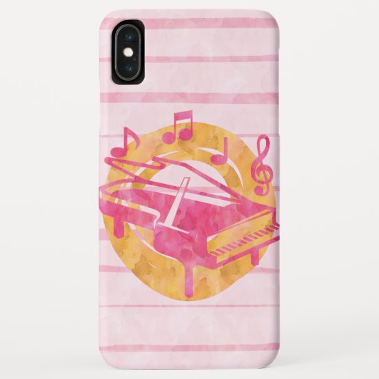 Watercolor piano and musical notes iPhone XS max case