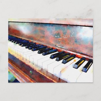 Watercolor Piano Postcard by ADHGraphicDesign at Zazzle