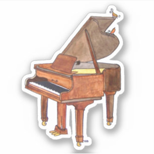 Watercolor Piano Scrapbook Sticker