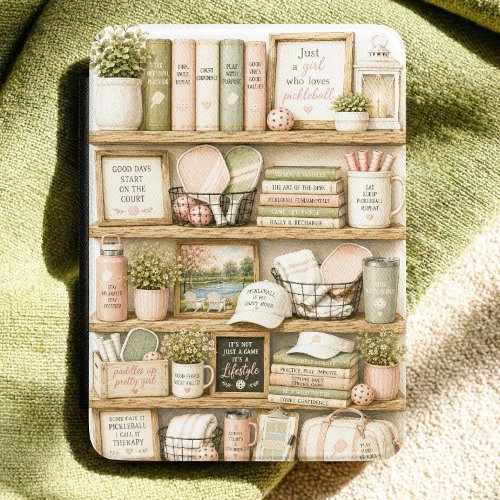 Watercolor Pickleball Bookshelf Kindle Case