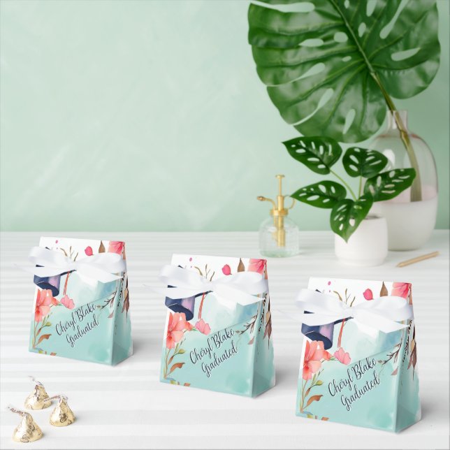 Watercolor Picture Graduation Favor Boxes (Multiple)