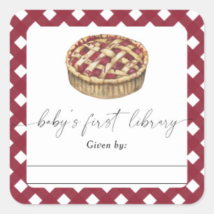 Watercolor pie - Baby Shower bookplate