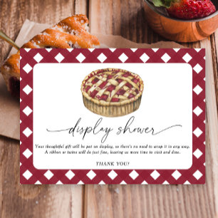 Watercolor pie baby shower - display shower enclosure card