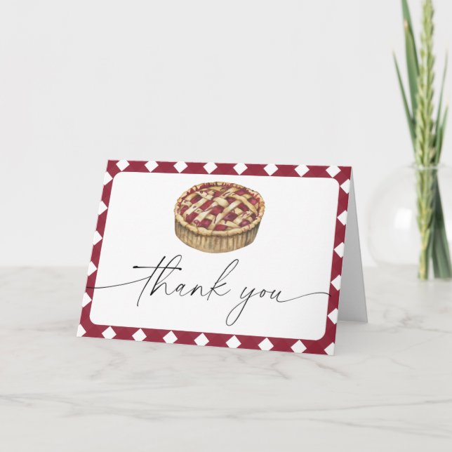 Watercolor pie baby shower thank you  card (Front)