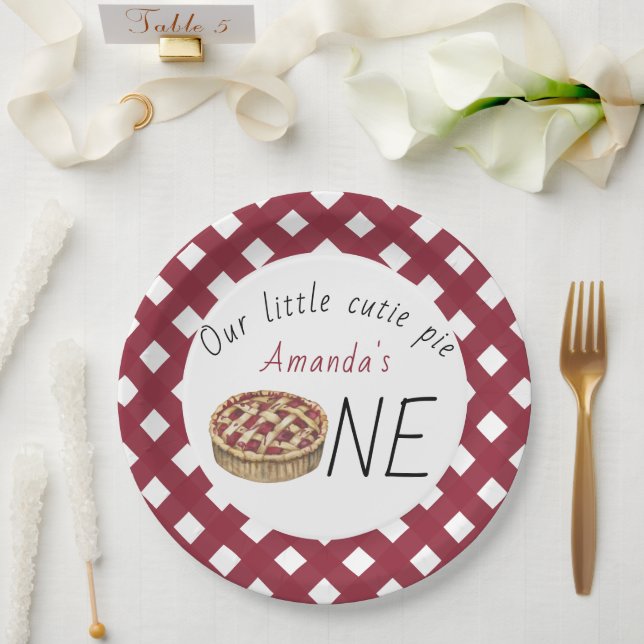 Watercolor Pie Kids Birthday Paper Plates (Wedding)