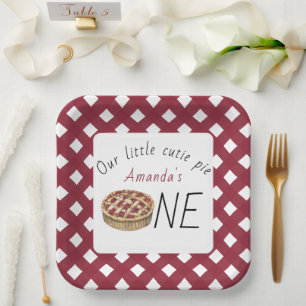 Watercolor Pie Kids Birthday Paper Plates