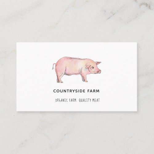 Watercolor Pig  Business Card