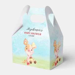 Watercolor Piggy Baby Shower Farm Favor Boxes