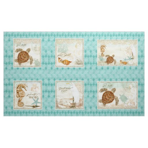 Watercolor Pillow Panel Seashore Beach Style Fabric