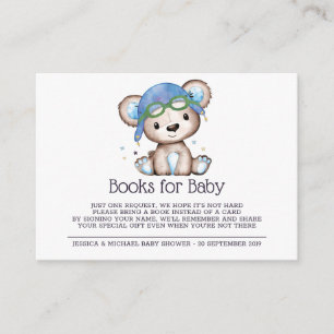 Watercolor Pilot Teddy Bear Books for Baby Enclosure Card
