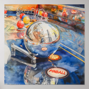 Watercolor Pinball Playfield Poster 5