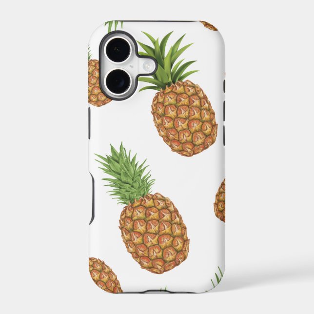 Watercolor pine-apple pattern 1 iphone case (Back)