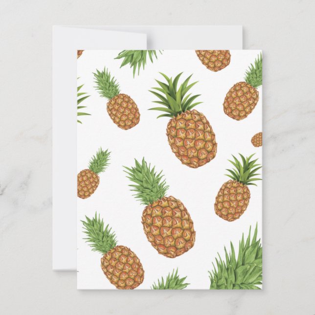 Watercolor pine-apple pattern 1 note card (Front)