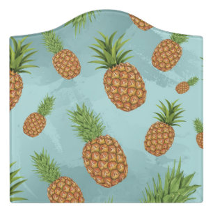 Watercolor pine-apple pattern 2 door sign