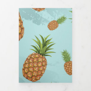 Watercolor pine-apple pattern 2 Tri-Fold holiday card