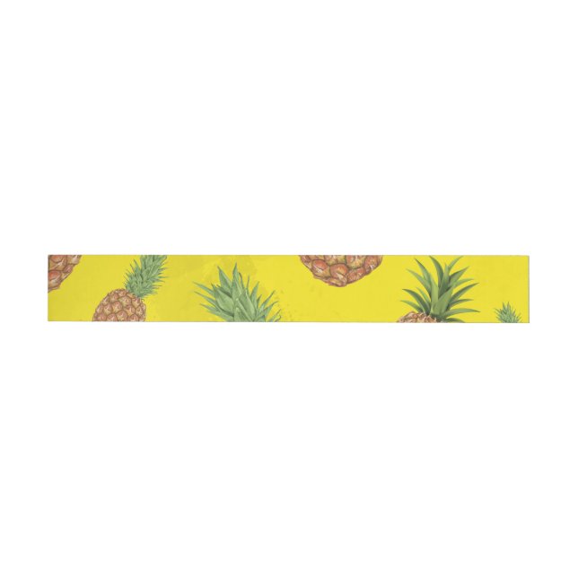 Watercolor pine-apple pattern 3 wrap around address label (Individual)