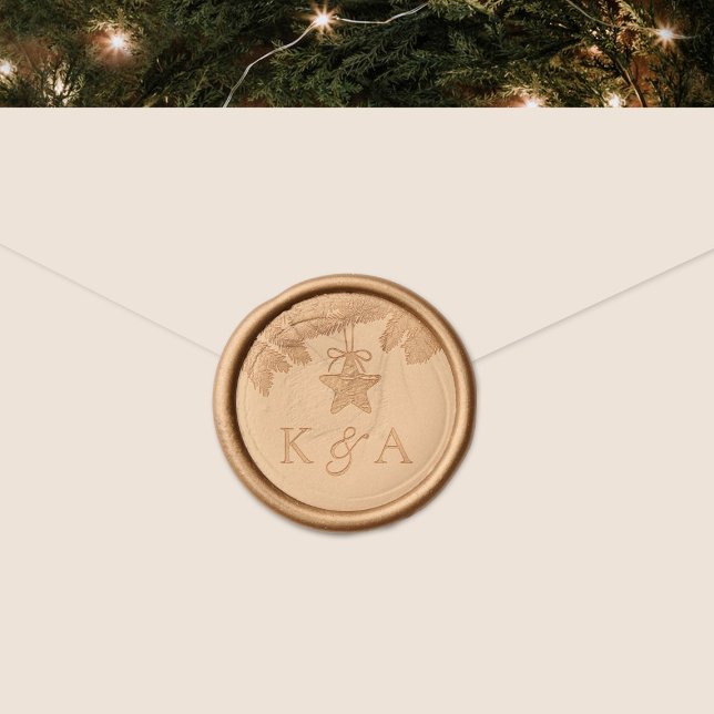 Watercolor Pine Boughs Christmas Winter Wedding Wax Seal Sticker (Creator Uploaded)