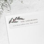 Watercolor Pine Branch Christmas Return Address Label<br><div class="desc">Custom-designed return address labels for the holiday season featuring elegant watercolor pine cone and pine branches design.</div>