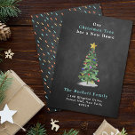 Watercolor Pine Christmas Tree New Home Holiday Card<br><div class="desc">Send a Christmas message and let your loved ones know you have moved this holiday time. The design is easy to personalize with your own wording and your family and friends will be thrilled when they receive these fabulous change of address holiday cards.</div>