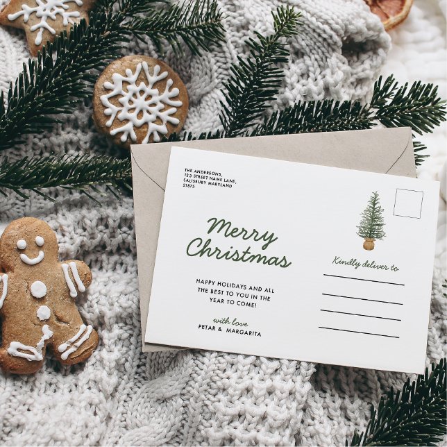 Watercolor Pine Christmas Tree Simple Holiday Post (Creator Uploaded)