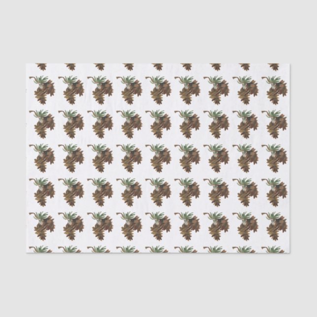 Watercolor Pine Cones Tissue Paper (Front)