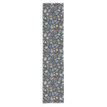 Watercolor Pine Cones Winter Pattern Table Runner