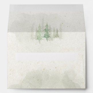 Watercolor Pine Forest Envelope