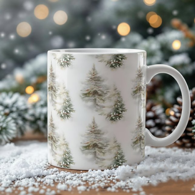 Watercolor Pine Forest Mug  Winter Holiday tea Mug (Creator Uploaded)
